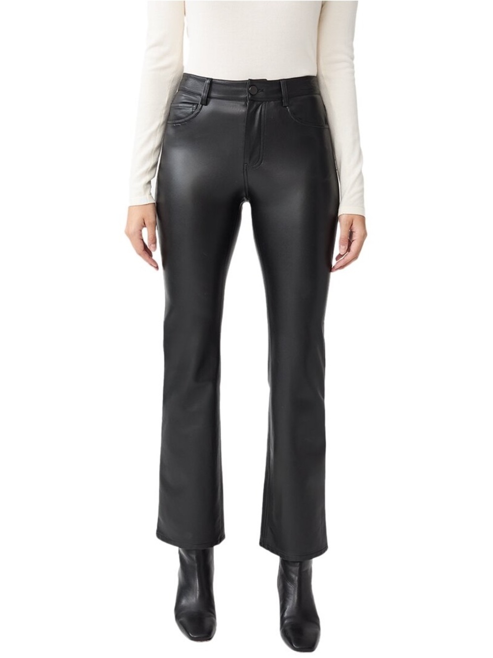 J. McLaughlin Leather Flared Brandy Pants Size 2
